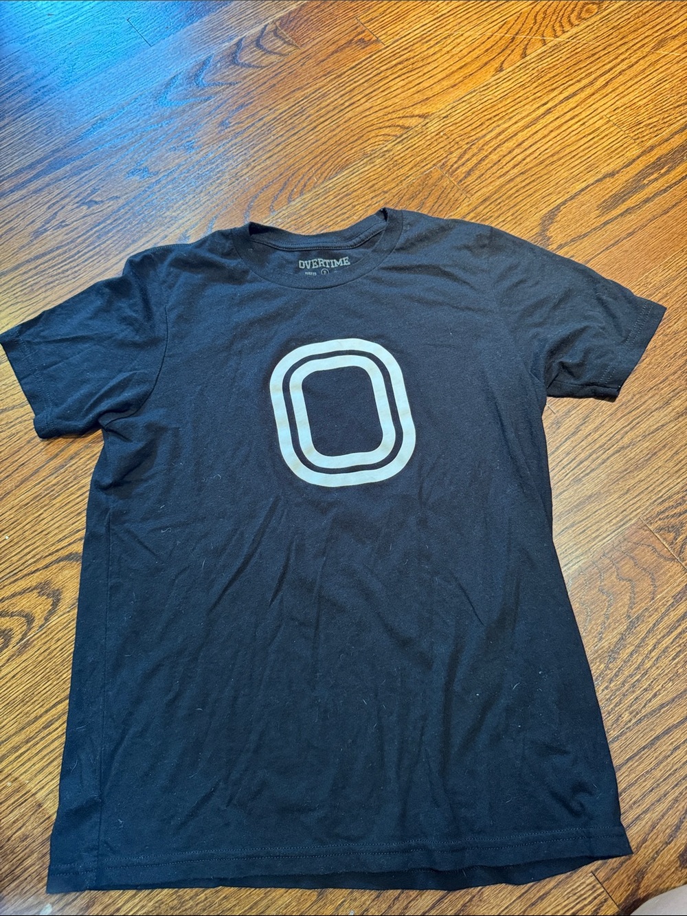 Overtime Kids' Black Short Sleeve Tee with Center Logo